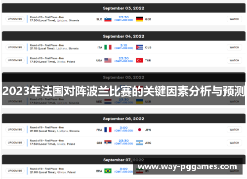 2023年法国对阵波兰比赛的关键因素分析与预测 2023年法国对阵波兰比赛的关键因素分析与预测